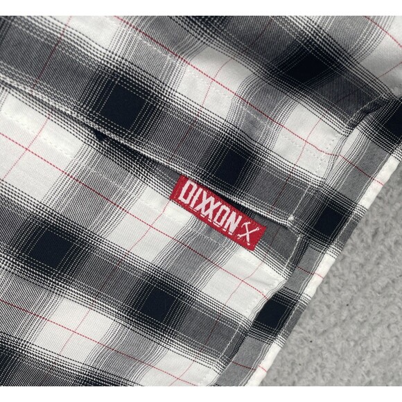 Dixxon Flannel Button Plaid Short Sleeve Shirt Mens 4XL White Black Red D-Lux - Picture 2 of 9